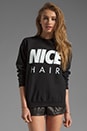 view 1 of 3 Nice Hair Sweatshirt - Black/White in Black & White