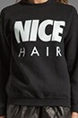 view 3 of 3 Nice Hair Sweatshirt - Black/White in Black & White