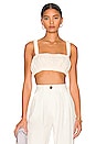 view 1 of 4 Heather Crop Top in White in Natural White