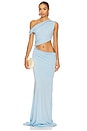 view 1 of 4 Shoulder And Waist Long Dress in Cerulean
