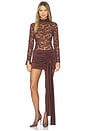 view 1 of 3 Mini Long Sleeve Lace Dress in Umber