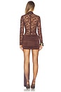 view 3 of 3 Mini Long Sleeve Lace Dress in Umber