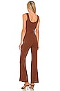 view 3 of 3 Genevieve Flared Jumpsuit in Brown