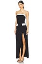 view 3 of 4 Isolde Strapless Maxi Dress in Black & White