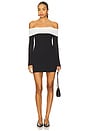 view 1 of 3 Monica Off Shoulder Dress in Black & White