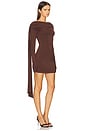 view 2 of 4 Beatriz Drape Mini Dress in Brown