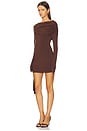 view 3 of 4 Beatriz Drape Mini Dress in Brown