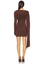 view 4 of 4 Beatriz Drape Mini Dress in Brown