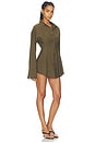 view 2 of 3 Charitie Button Up Mini Dress in Olive Green