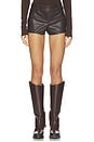view 1 of 6 Emery Faux Leather Short in Dark Brown