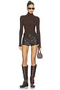 view 5 of 6 Emery Faux Leather Short in Dark Brown