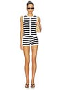 view 5 of 6 Eleanor Knit Short in Navy & White Stripe