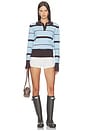 view 5 of 4 Judy Polo Top in Blue & Brown Stripe