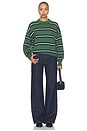 view 5 of 4 Jannie Pullover Sweater in Green Stripe