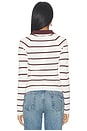 view 4 of 4 Bronson Knit Polo Top in Cream & Brown Stripe
