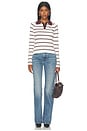 view 5 of 4 Bronson Knit Polo Top in Cream & Brown Stripe