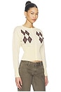 view 2 of 4 CÁRDIGAN KOURTNEY in Cream & Brown Argyle