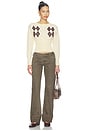 view 5 of 4 CÁRDIGAN KOURTNEY in Cream & Brown Argyle