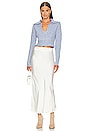 view 4 of 4 x Marianna Hewitt Carly Deep V Sweater in Blue Multi
