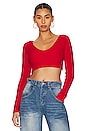 view 1 of 4 Mina Crop Sweater in Red