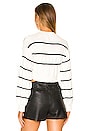 view 3 of 4 Sophia Stripe Sweater in Black & white