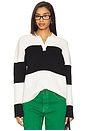 view 1 of 4 Penlee Sweater in White & Black Stripe
