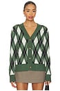 view 1 of 4 Evelyn Argyle Cardigan in Green Multi
