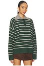 view 2 of 4 Clydie Polo Sweater in Green Stripe