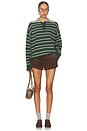 view 4 of 4 Clydie Polo Sweater in Green Stripe