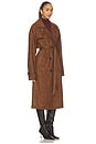 view 2 of 3 Milana Faux Suede Coat in Brown