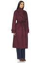 view 3 of 4 Moxie Faux Suede Coat in Wine