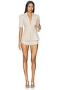 view 5 of 4 X Blake Evin Landry Short Sleeve Blazer in Beige