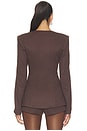 view 4 of 4 Trina Collarless Blazer in Brown