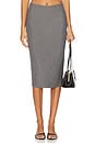 view 1 of 6 Alessia Midi Skirt in Grey Pinstripe