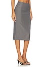 view 2 of 6 Alessia Midi Skirt in Grey Pinstripe