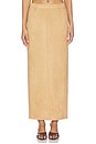 view 1 of 6 Bailey Faux Suede Skirt in Light Beige