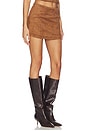 view 2 of 6 Aiya Faux Suede Skirt in Brown