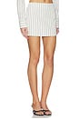 view 2 of 6 Loretta Mini Skirt in Ivory & Black Stripe