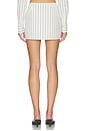 view 4 of 6 Loretta Mini Skirt in Ivory & Black Stripe