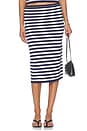 view 1 of 6 Jolene Midi Skirt in Navy Stripe