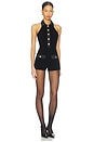 view 2 of 3 Jemma Velvet Romper in Black