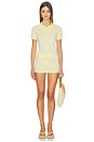 view 1 of 8 Rachel Knit Short Set in Butter Yellow & White Stripe