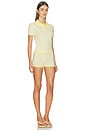 view 2 of 8 Rachel Knit Short Set in Butter Yellow & White Stripe
