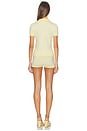 view 3 of 8 Rachel Knit Short Set in Butter Yellow & White Stripe