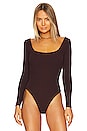 view 2 of 5 Amalia Square Neck Bodysuit in Brown