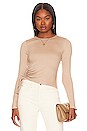 view 1 of 4 Kristy Ruched Long Sleeve Top in Brown
