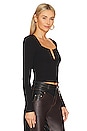 view 2 of 4 Aline Puff Sleeve Top in Black