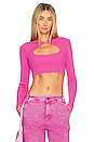 view 1 of 4 Cameron Cut Out Top in Pink