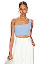 view 1 of 4 Fern Asymmetrical Crop Top in Baby Blue