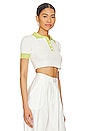 view 2 of 4 Joyce Collar Crop Top in White & Yellow